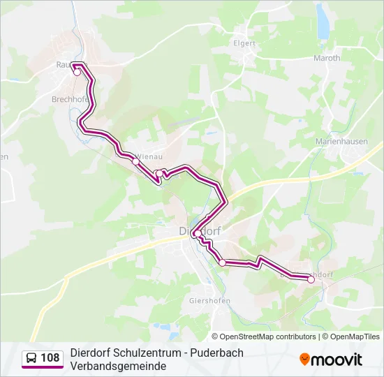 108 Bus Line Map