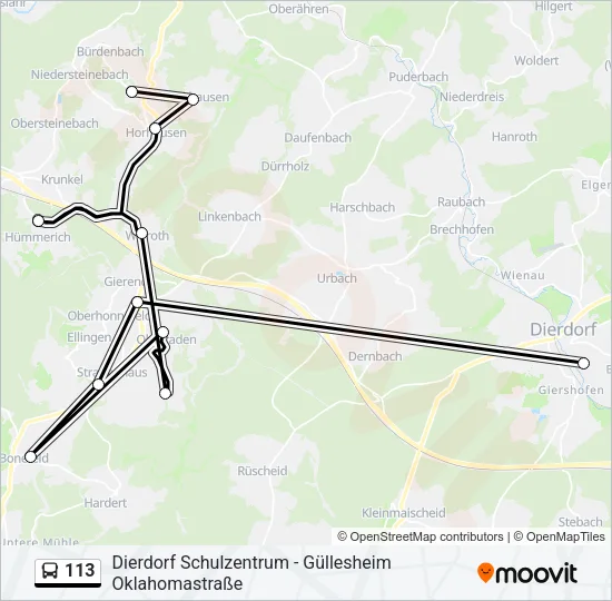 113 Bus Line Map