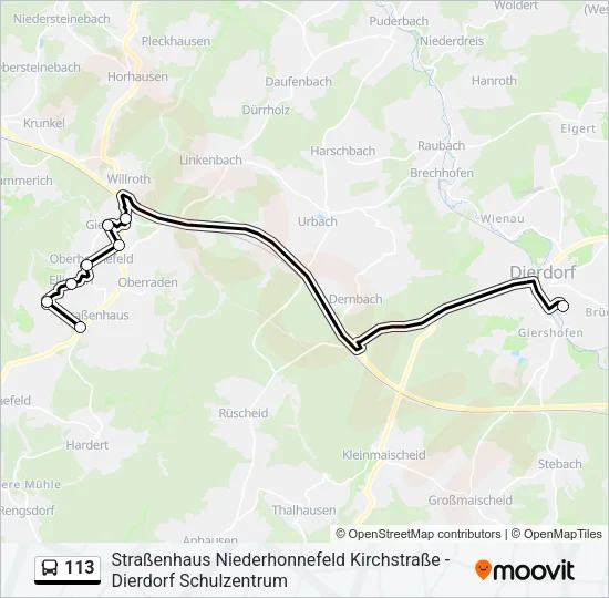 113 Bus Line Map