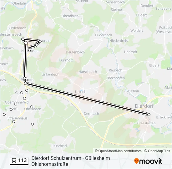 113 Bus Line Map