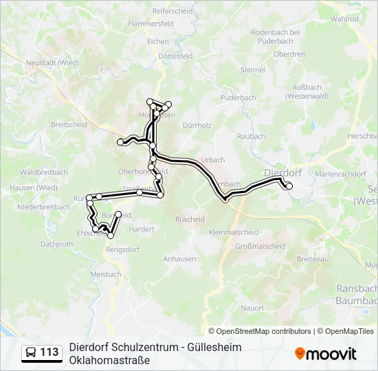 113 Bus Line Map