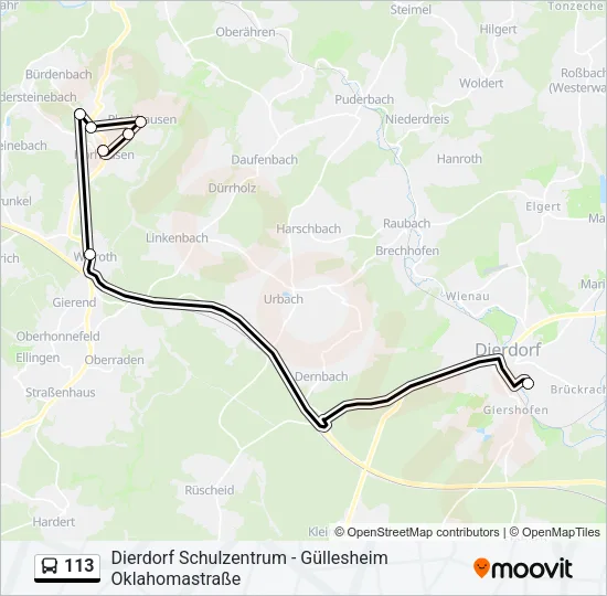 113 Bus Line Map