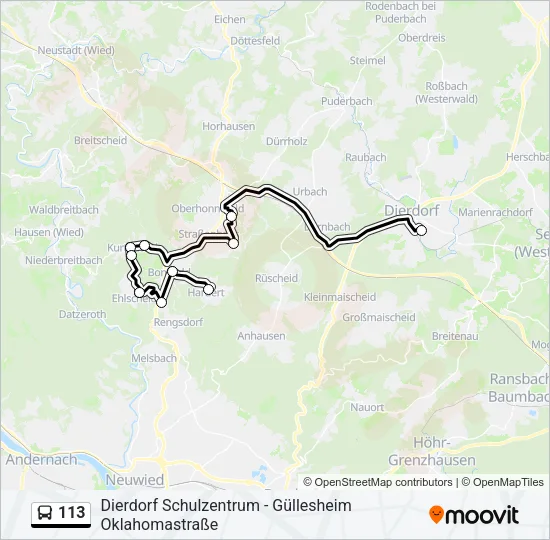 113 Bus Line Map
