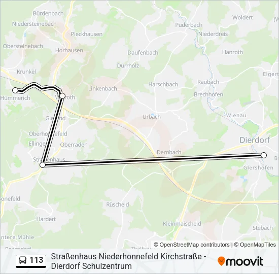 113 Bus Line Map
