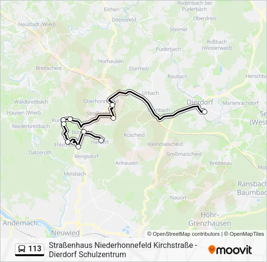 113 Bus Line Map
