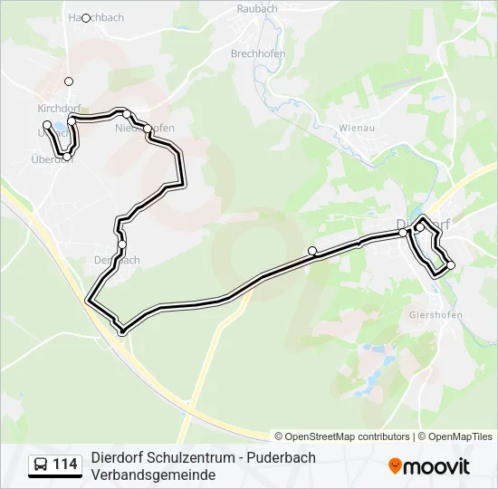 114 Bus Line Map
