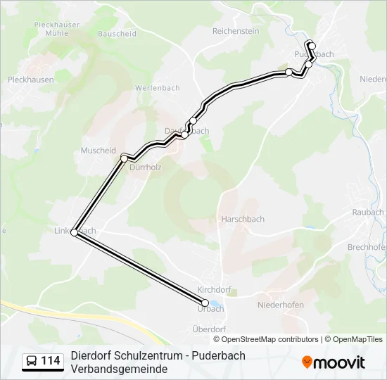 114 Bus Line Map