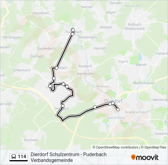 114 Bus Line Map