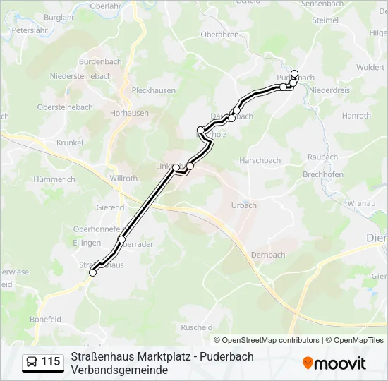 115 Bus Line Map