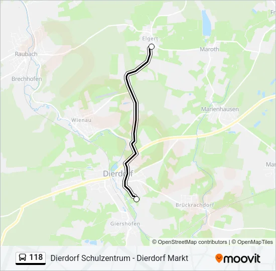 118 Bus Line Map