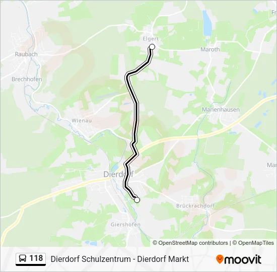 118 Bus Line Map