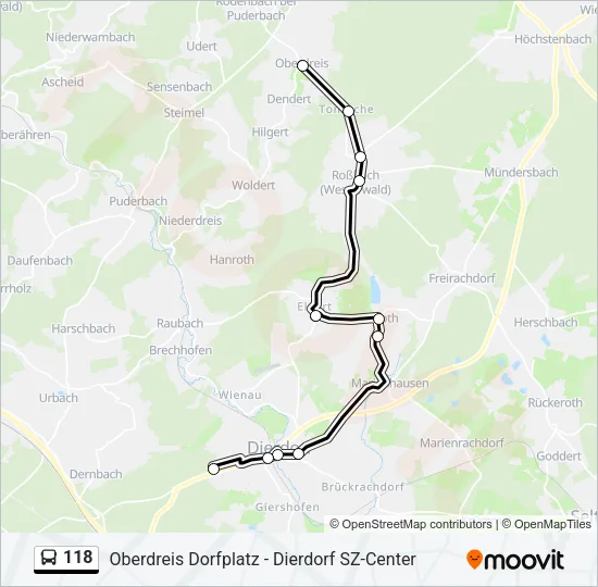 118 Bus Line Map