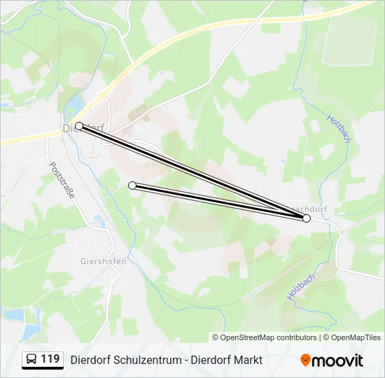 119 Bus Line Map