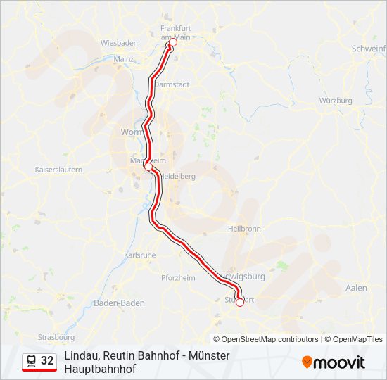 Поезд 32: карта маршрута