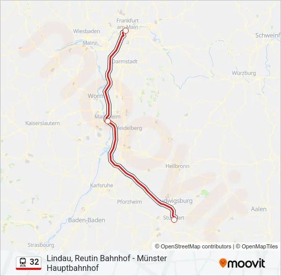 32 Train Line Map