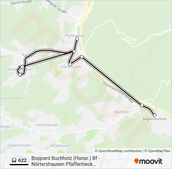 622 Bus Line Map