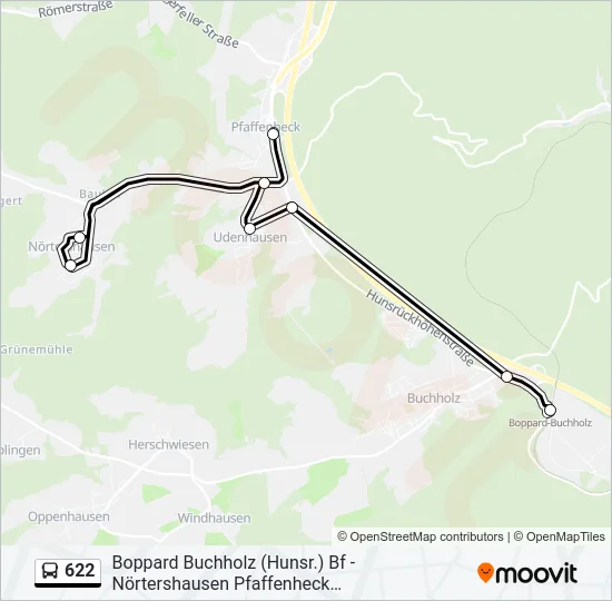 622 Bus Line Map