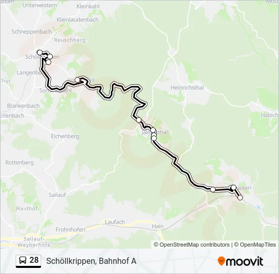 28 Bus Line Map