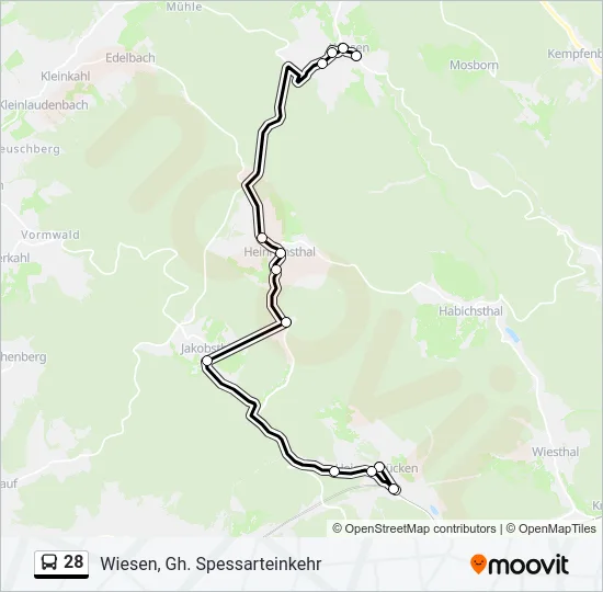 28 Bus Line Map