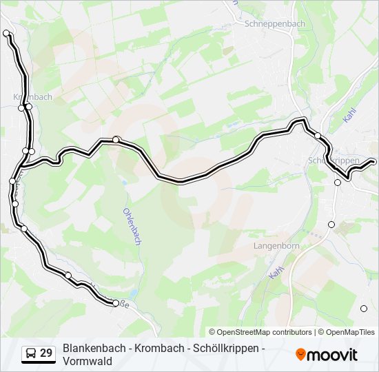 29 bus Line Map