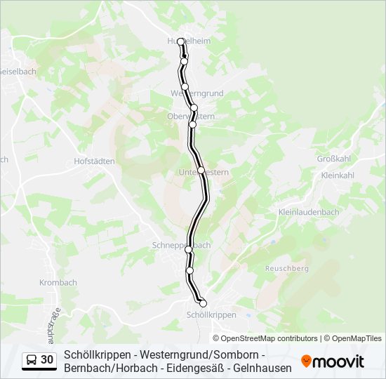 30 bus Line Map