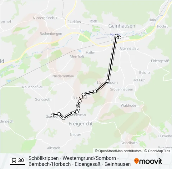 30 Bus Line Map