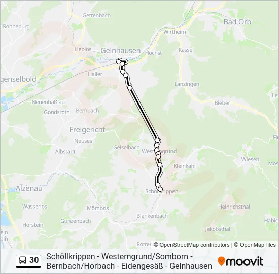30 Bus Line Map
