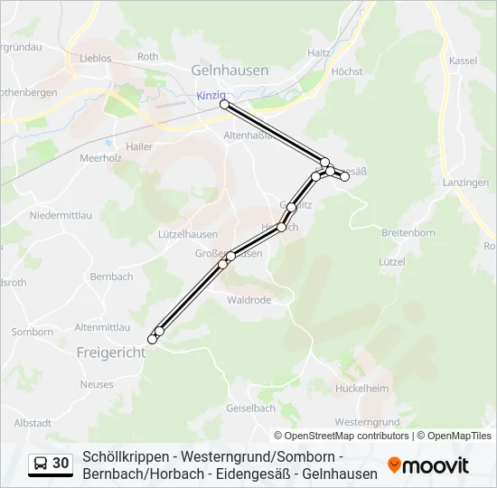 30 Bus Line Map