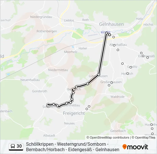 30 Bus Line Map