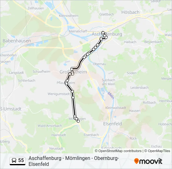 55 Bus Line Map