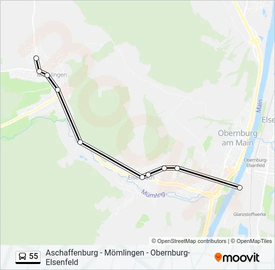 55 Bus Line Map