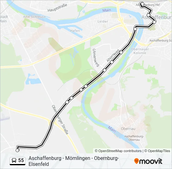 55 Bus Line Map