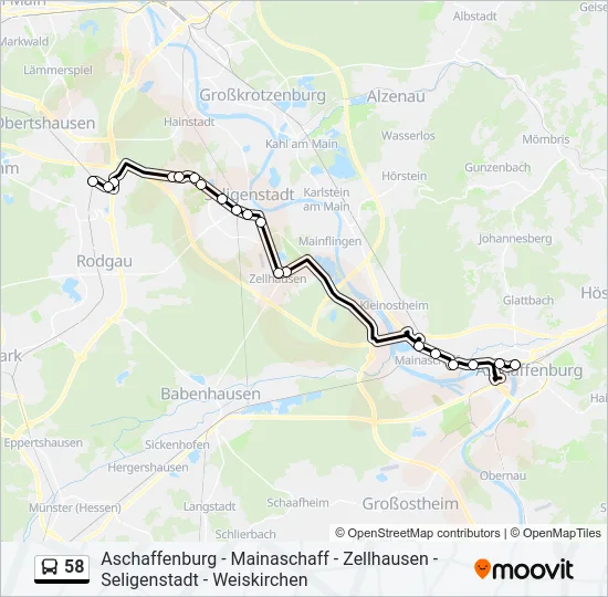 58 Bus Line Map
