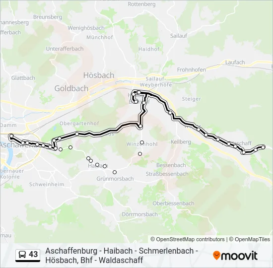 43 Bus Line Map