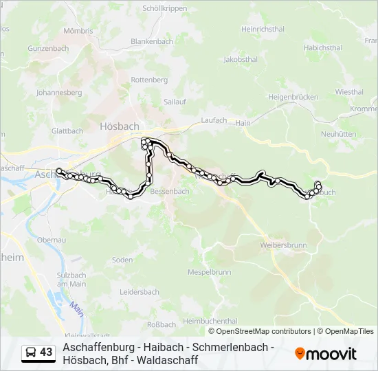 43 Bus Line Map