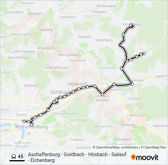 45 Bus Line Map