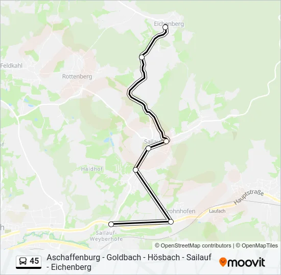 45 Bus Line Map
