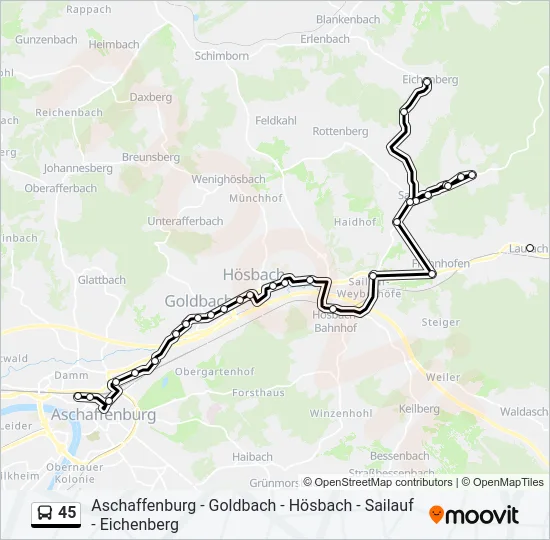 45 Bus Line Map