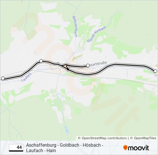 44 bus Line Map