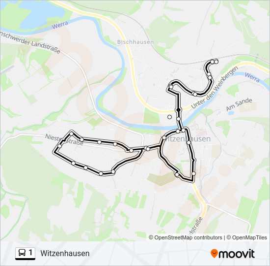 1 Bus Line Map