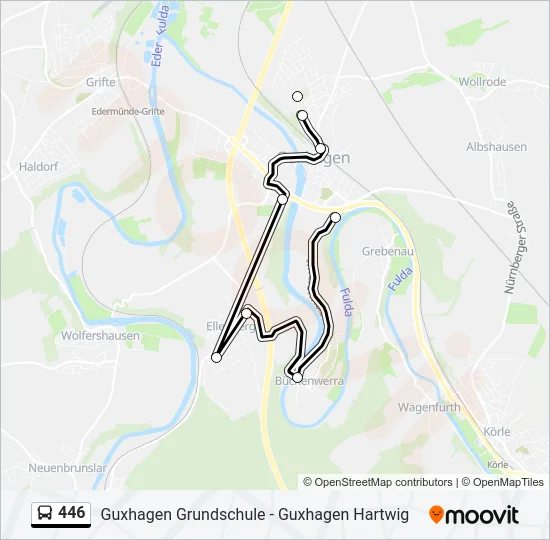 446 Bus Line Map