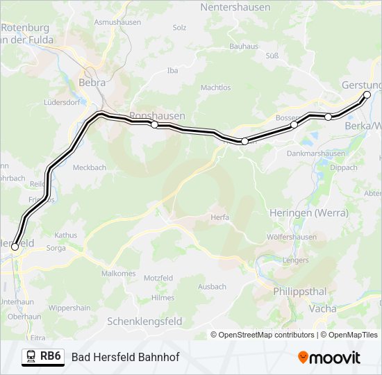RB6 Train Line Map