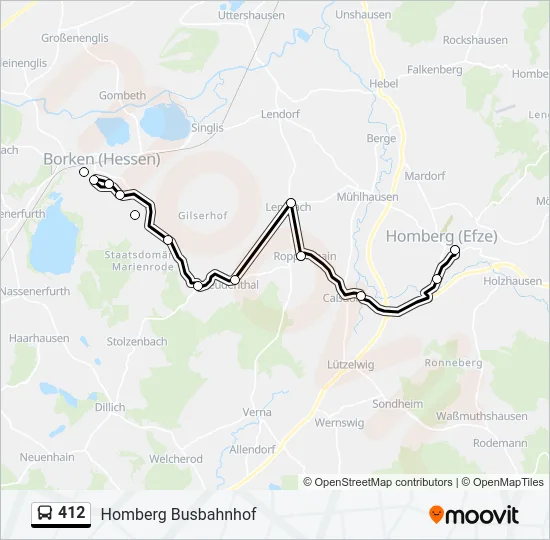 412 Bus Line Map