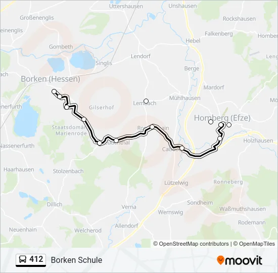 412 Bus Line Map