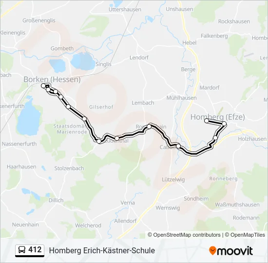 412 Bus Line Map