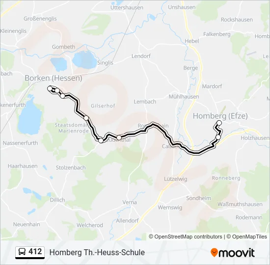 412 Bus Line Map