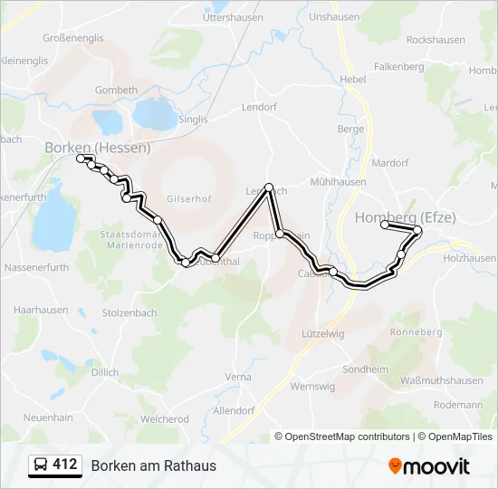 412 Bus Line Map