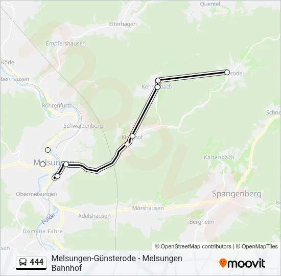444 Bus Line Map