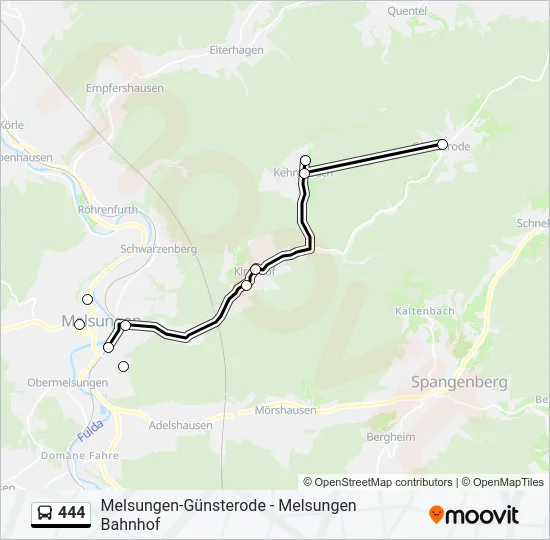 444 Bus Line Map