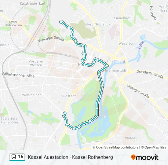 16 Bus Line Map